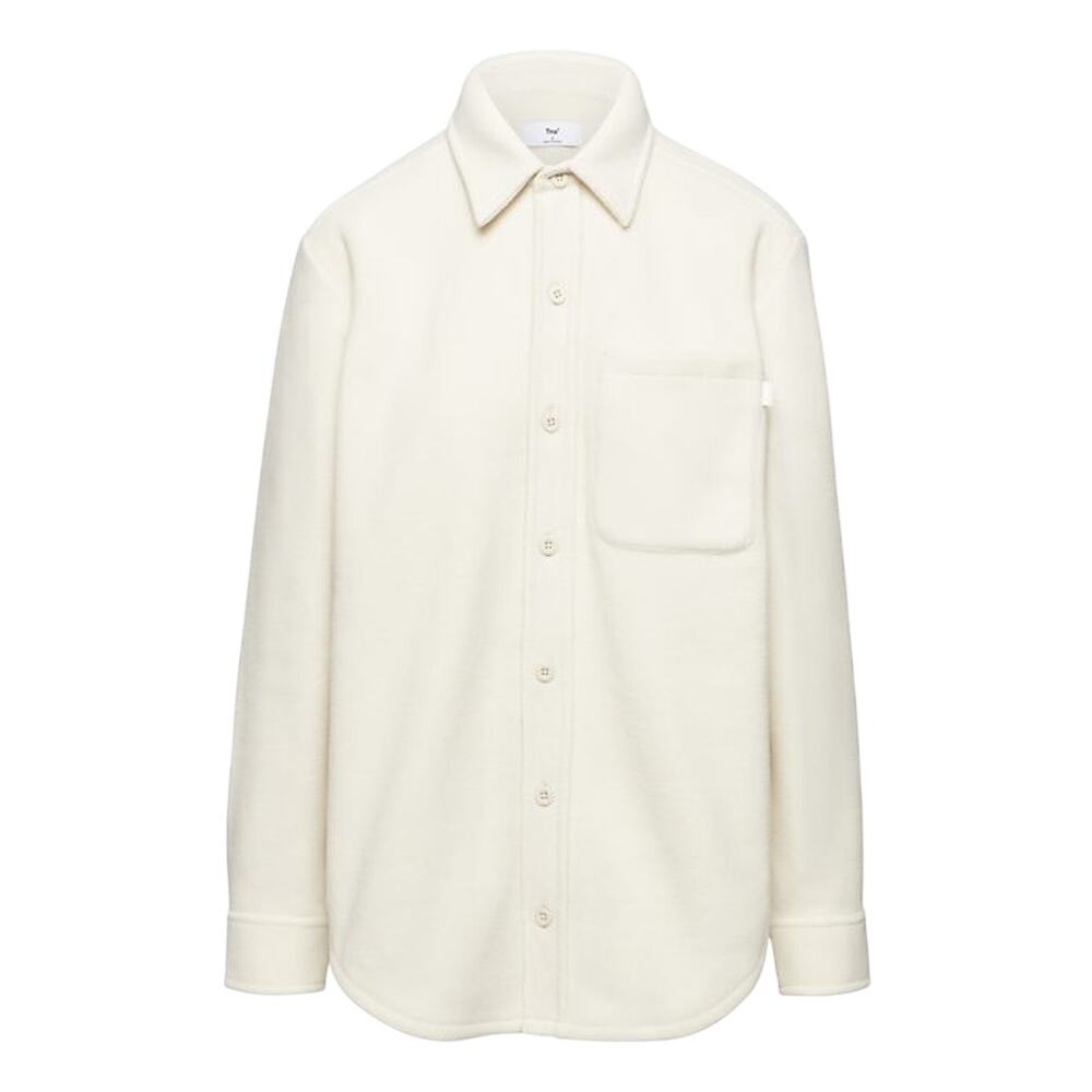 Tna Cozy Dove White Polar Shirt Jacket Size S